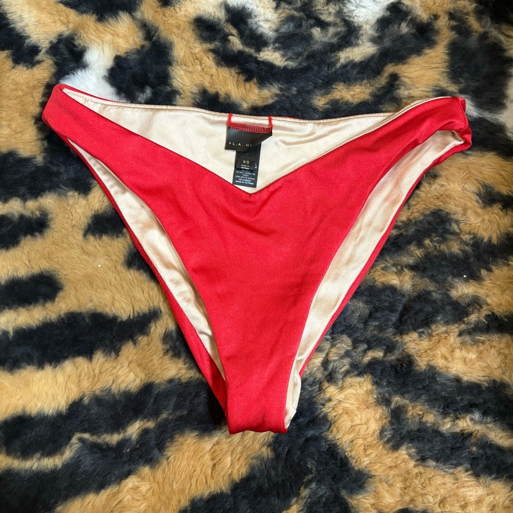 Red satin bikini bottom